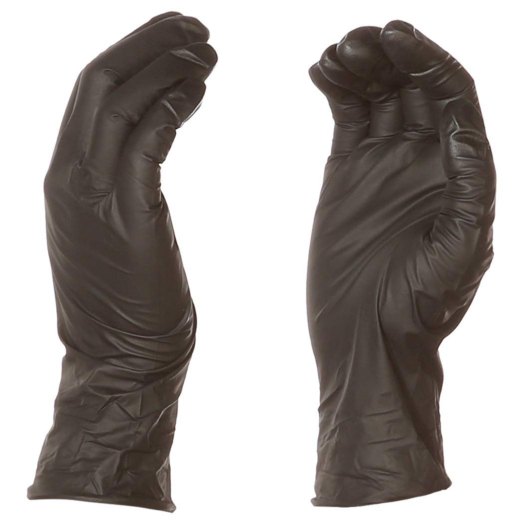 AmazonBasics Powder Free Disposable Nitrile Gloves, 5 mil, Black, Size S, 100 per Pack, 10-Pack