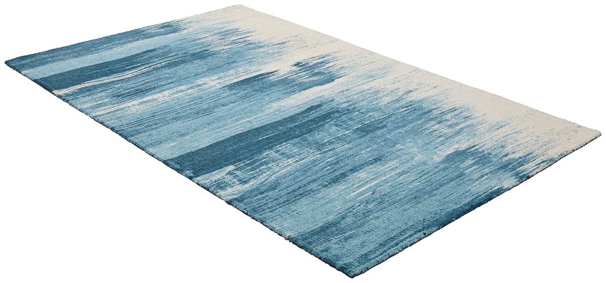 Amazon Brand – Rivet Modern Abstract Area Rug, 4 x 6 Foot, Blue, White