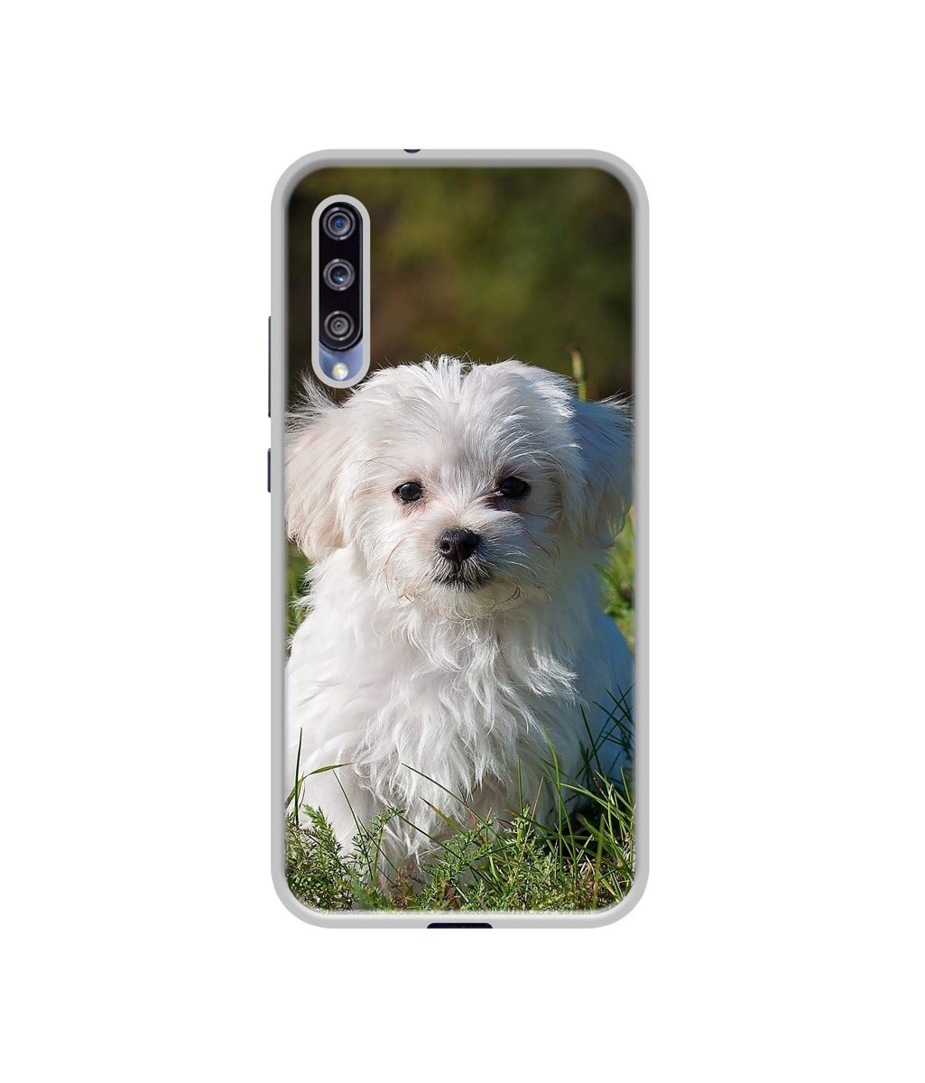 Amazon Brand - Solimo Designer White Dog UV Printed Soft Back Case Mobile Cover for Mi A3