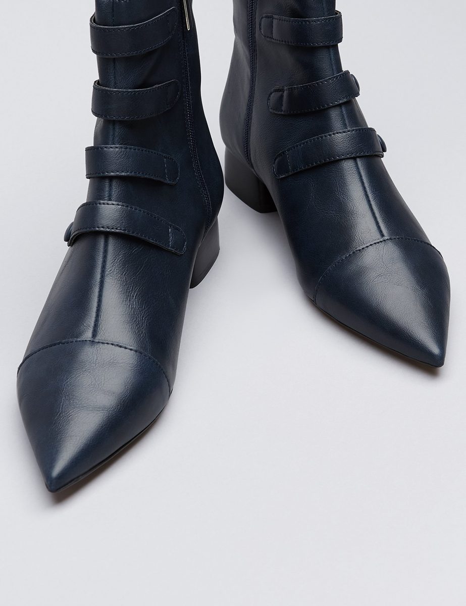 Amazon Brand - find. Women’s Boots Ankle Block Heel Pointed toe Blue US 9.5