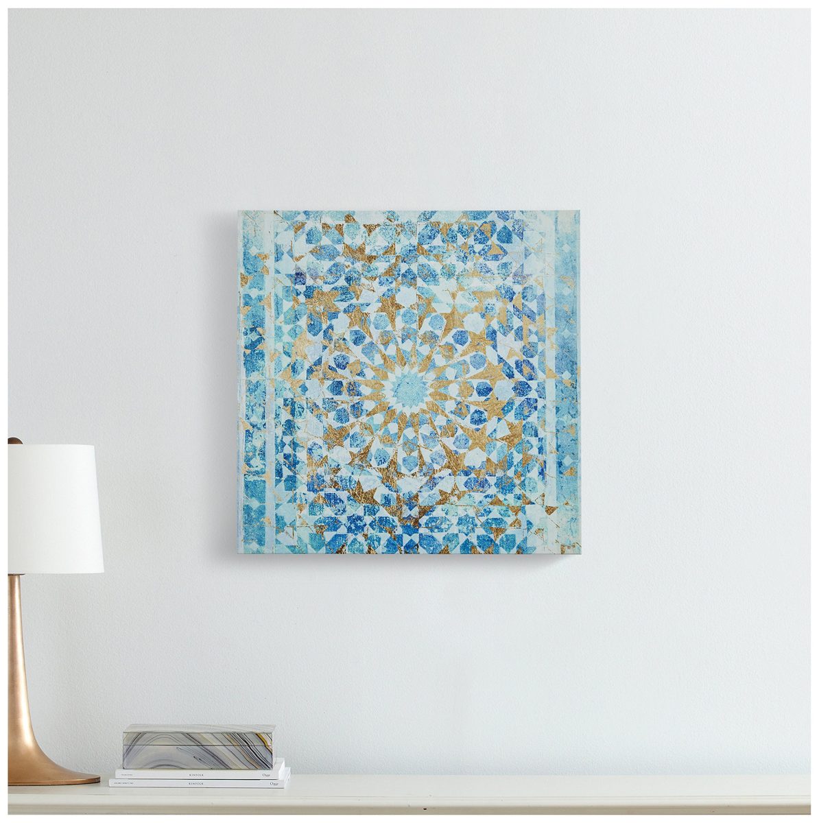 Amazon Brand – Rivet Turquoise Blue Mandala Canvas Print, 24" x 24"