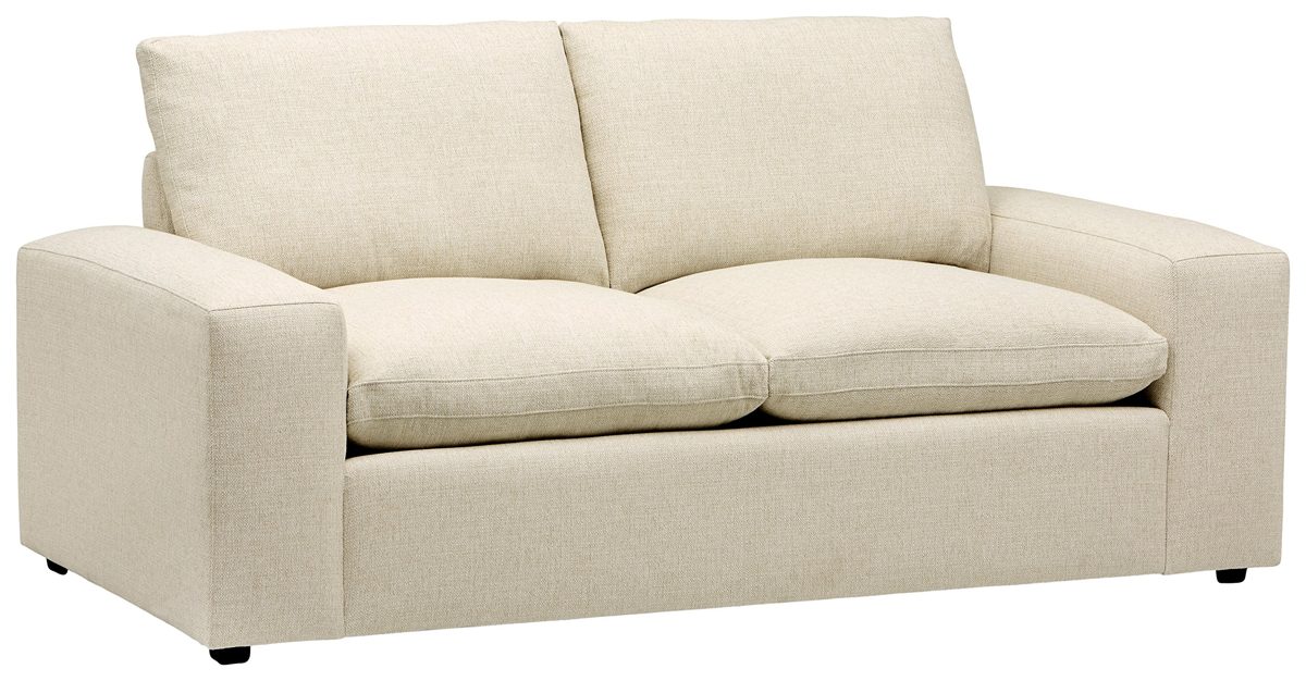 Amazon Brand – Stone & Beam Hoffman Down-Filled Performance Fabric Loveseat Sofa, 79"W, Ecru