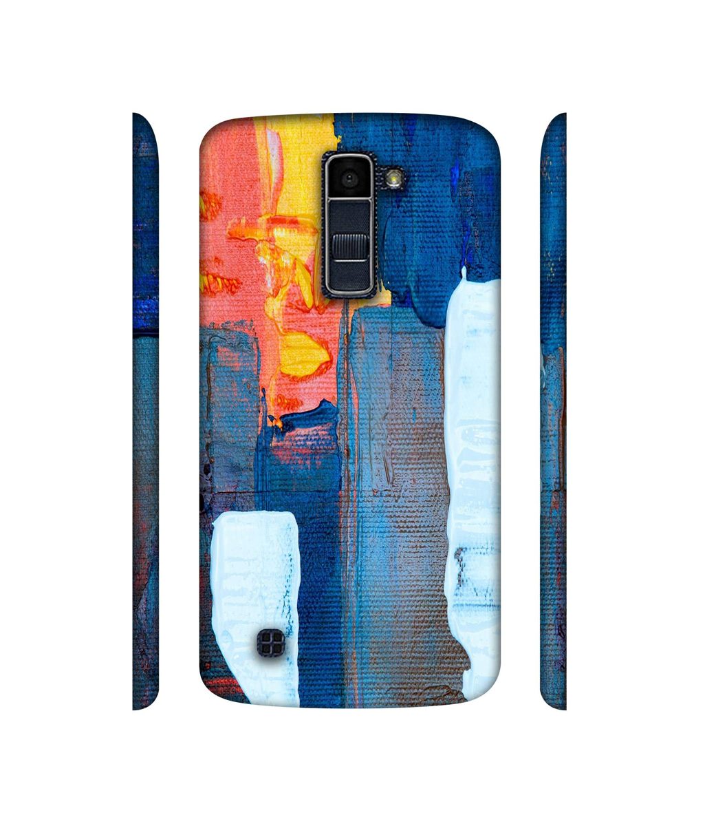 Amazon Brand - Solimo Designer Canvas with Blue Paint 3D Printed Hard Back Case Mobile Cover for LG K10