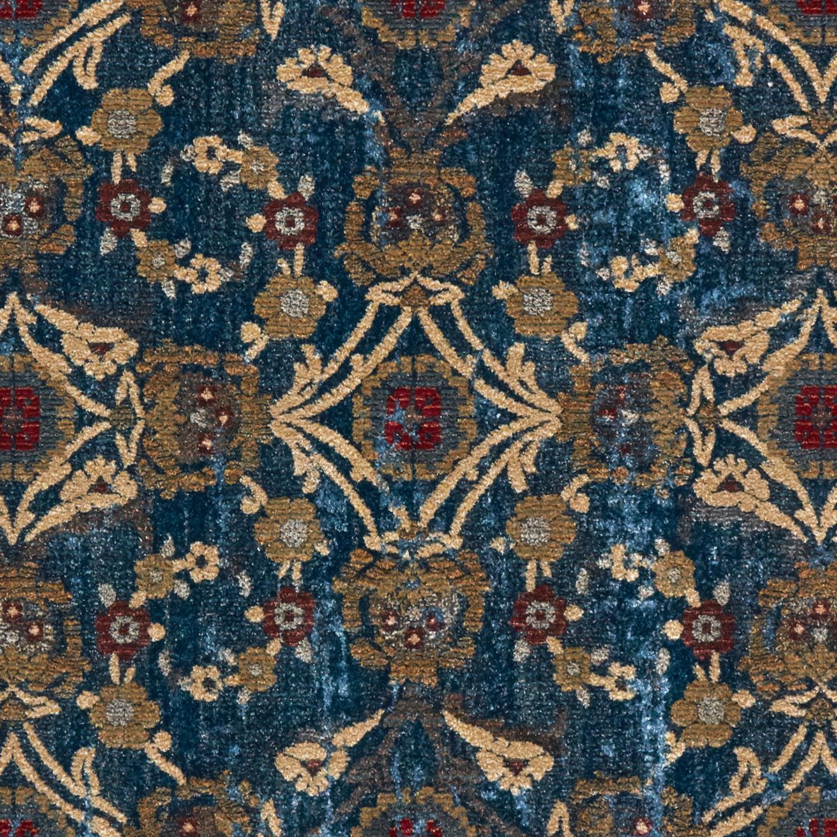 Amazon Brand – Stone & Beam Floral Kaleidoscope Traditional Area Rug, 5'3" x 7'3", Blue Multi