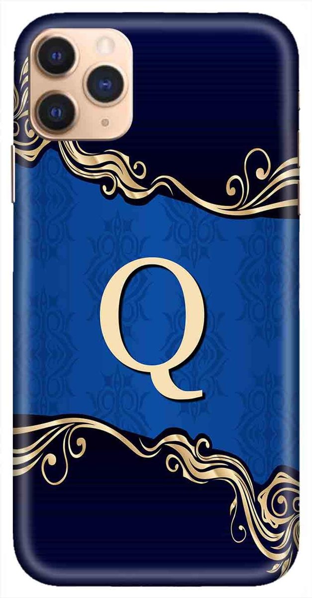 Amazon Brand - Solimo Designer Blue Pattern Alphabet-Q 3D Printed Hard Back Case Mobile Cover for Apple iPhone 11 Pro Max