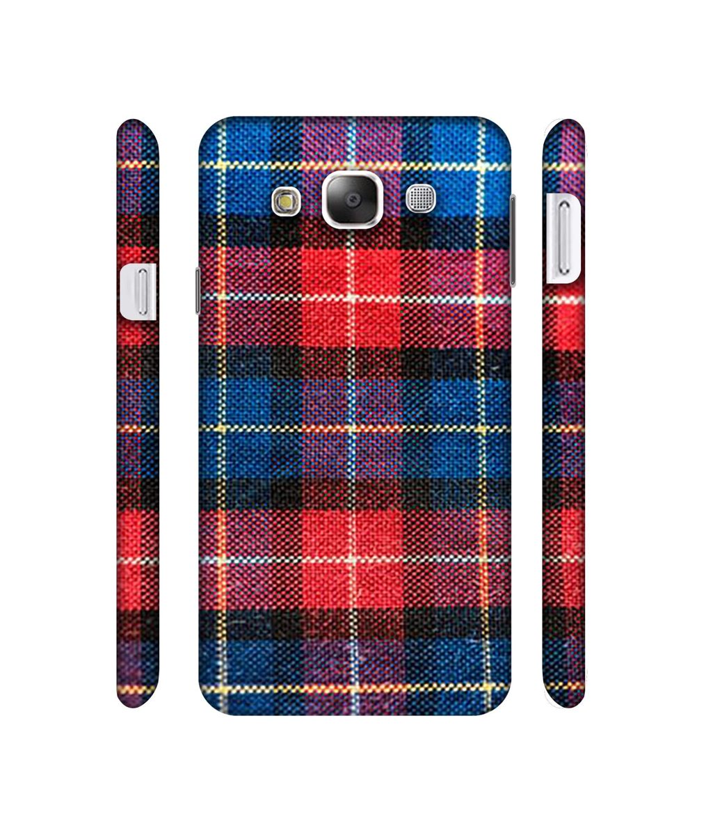 Amazon Brand - Solimo Designer Check Cloth 3D Printed Hard Back Case Mobile Cover for Samsung Galaxy E5