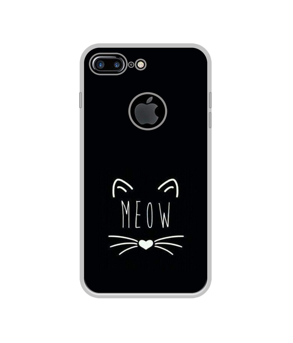 Amazon Brand - Solimo Designer Meow UV Printed Soft Back Case Mobile Cover for Apple iPhone 7 Plus (Logo Cut)