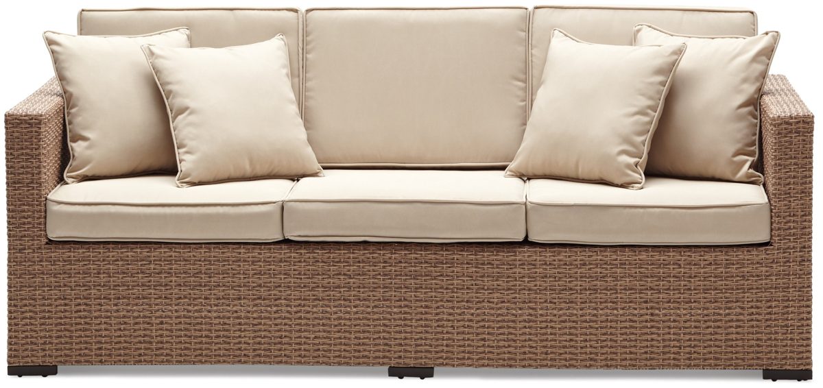 Strathwood Griffen All-Weather Wicker 3-Seater Sofa, Natural