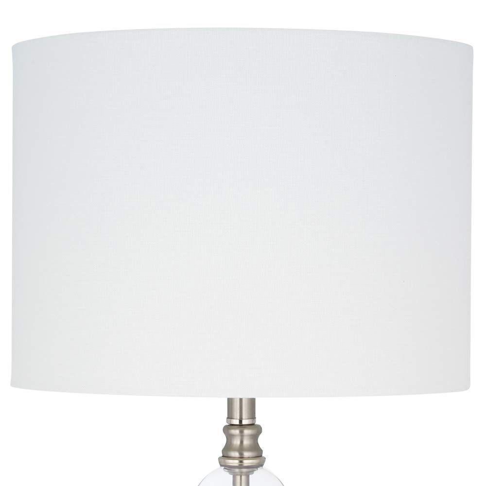 Amazon Brand – Ravenna Home Modern Stacked Ball Desk Table Lamp with LED Light Bulb - 23.25 Inches, Brushed Steel with Clear Glass