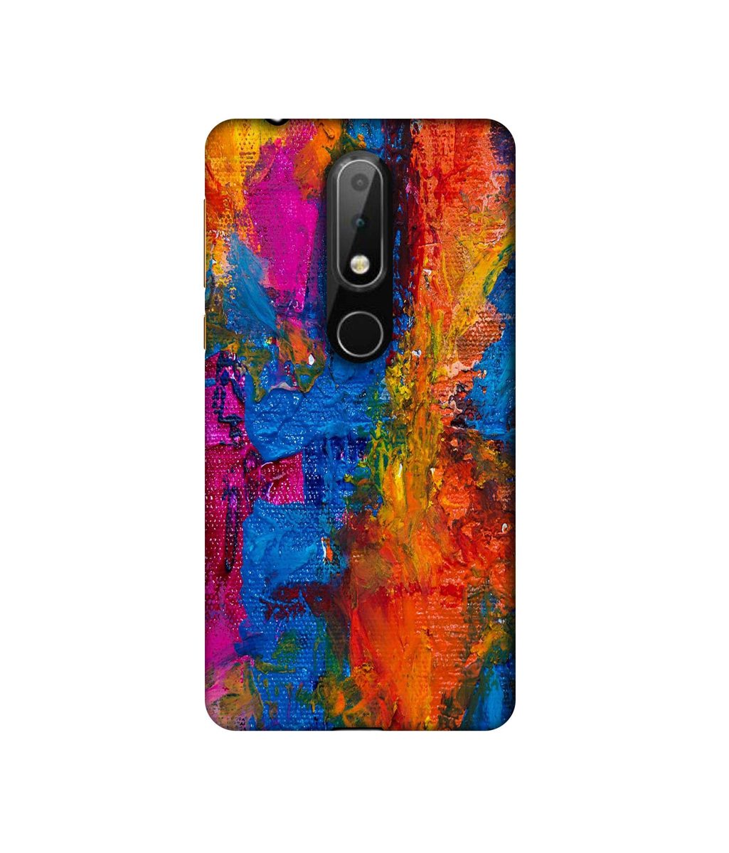 Amazon Brand - Solimo Designer Dark Multicolor Canvas 3D Printed Hard Back Case Mobile Cover for Nokia 6.1 Plus