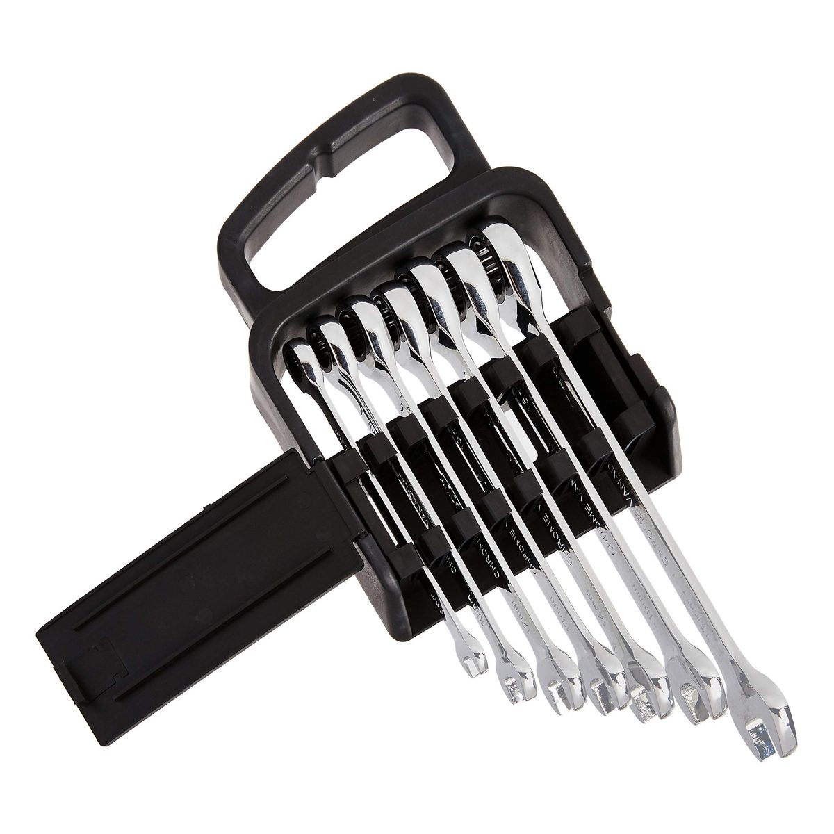 AmazonBasics Ratcheting Combination Wrench Set - Metric, 7-Piece (Renewed)