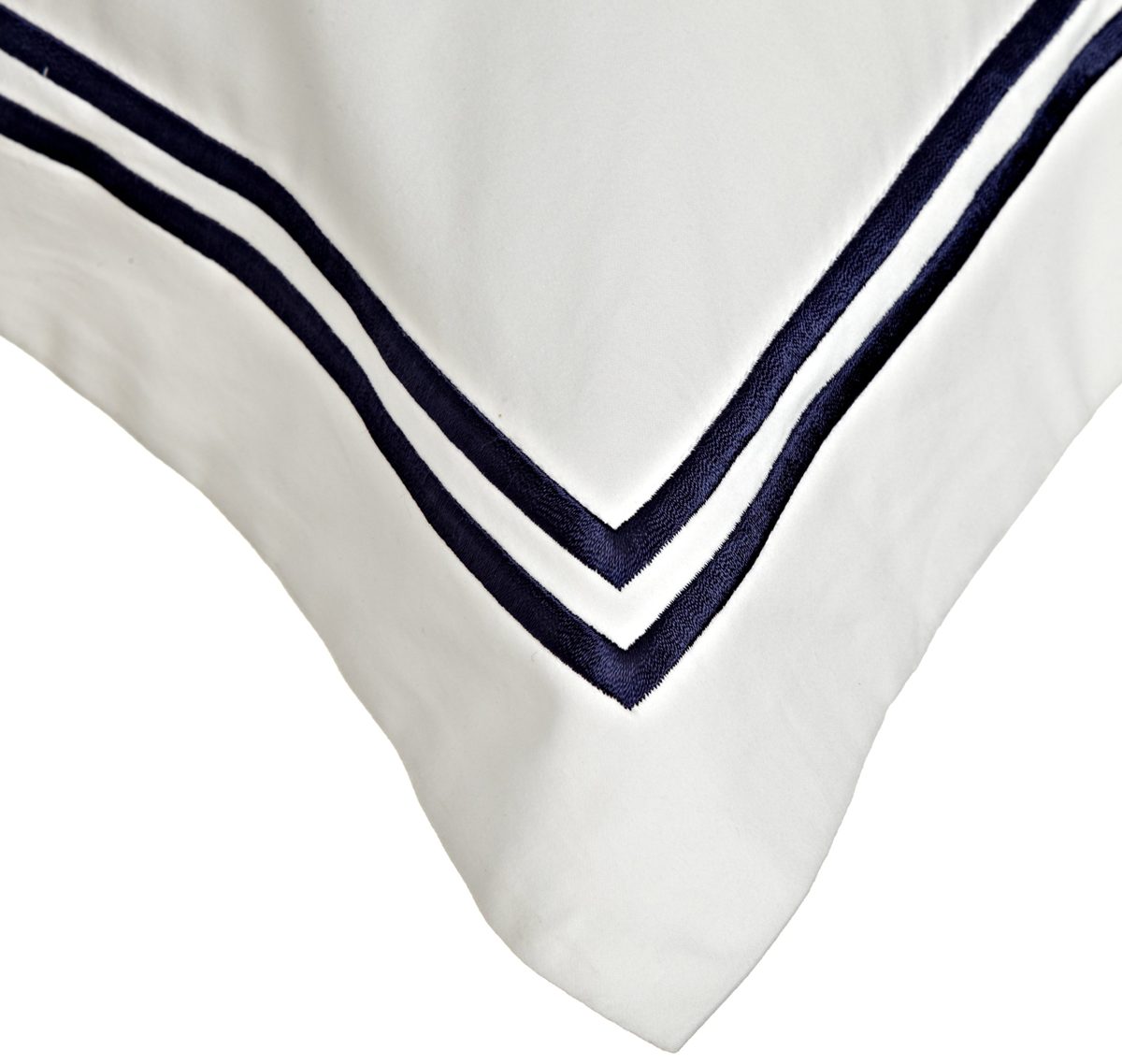 Pinzon 400-Thread-Count Hotel Stitch Sham - Standard, Navy Stripes