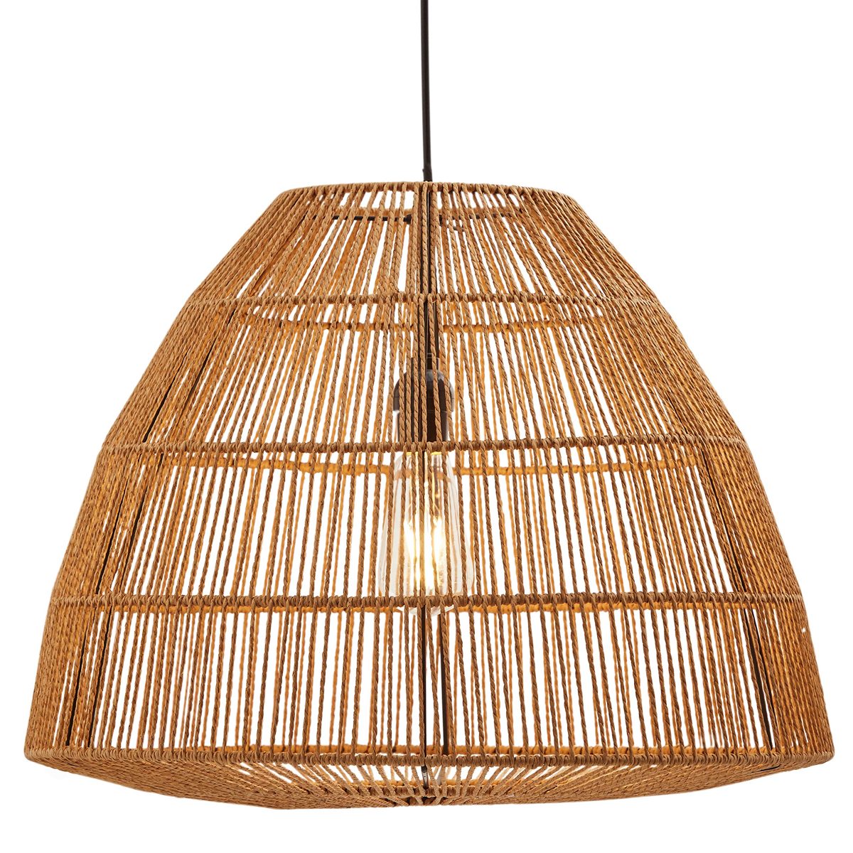 AmazonBasics Stone and Beam Contemporary Round Woven Pendant, 14.75"H, Ob4