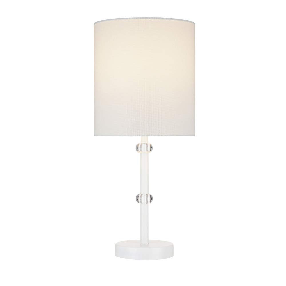 Amazon Brand – Ravenna Home Contemporary Metal Table Lamp with Acrylic Accents, LED Bulb Included, 19.5"H, White