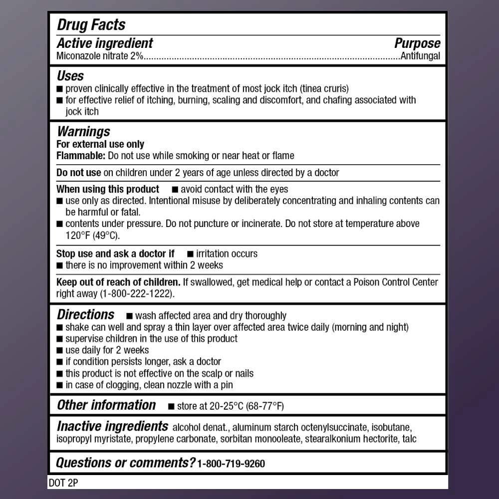 Amazon Basic Care Jock Itch Relief, Antifungal, Miconazole Nitrate 2% Powder Spray; Jock Itch Antifungal Spray, 4.6 Ounces