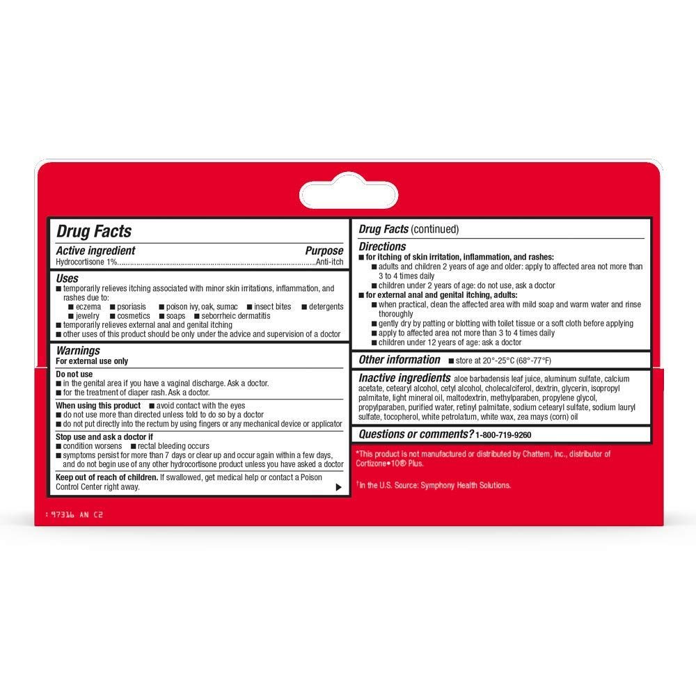Basic Care Hydrocortisone 1% Anti-Itch Cream Plus 10 Moisturizers, 2 Ounces