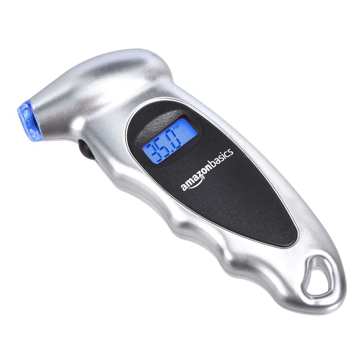 AmazonBasics Digital Tire Pressure Gauge - Silver, 1-Pack