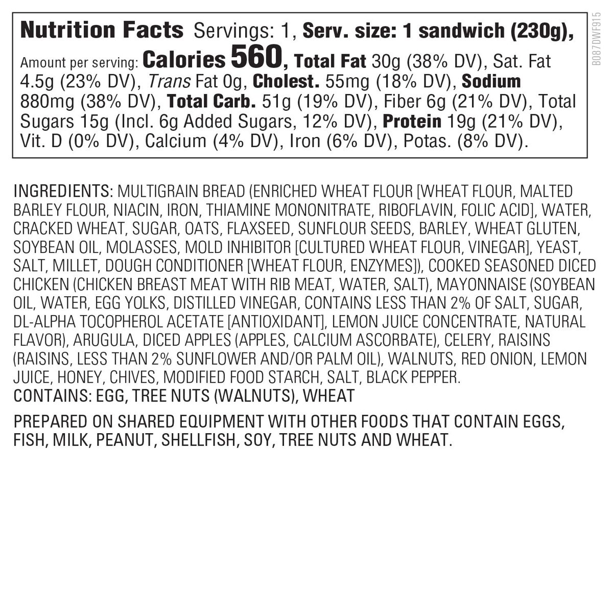 Amazon Kitchen, Waldorf Chicken Salad Sandwich, 8.1 oz