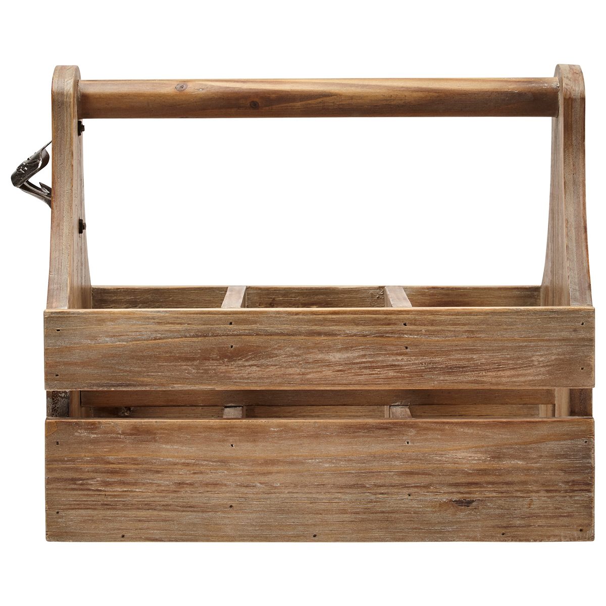 Stone & Beam Modern Rustic Farmhouse Wood Wine Bottle Rack Caddy - 8 x 13 x 11 Inch, Brown