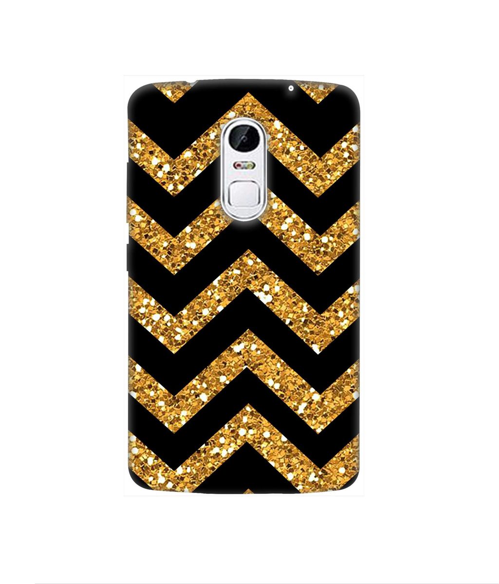 Amazon Brand - Solimo Designer Golden Zik Zak Pattern 3D Printed Hard Back Case Mobile Cover for Lenovo Vibe X3