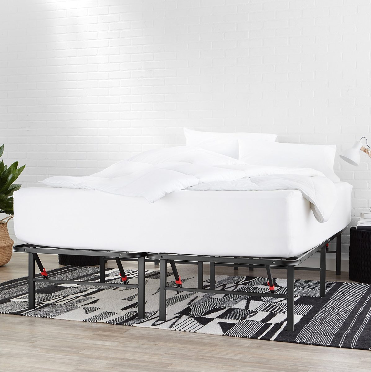AmazonBasics Foldable, 14" Metal Platform Bed Frame with Tool-Free Assembly, No Box Spring Needed - California King