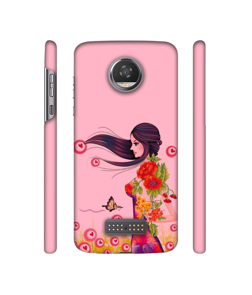 Amazon Brand - Solimo Designer Lady Vector Pattern 3D Printed Hard Back Case Mobile Cover for Moto Z2 Play