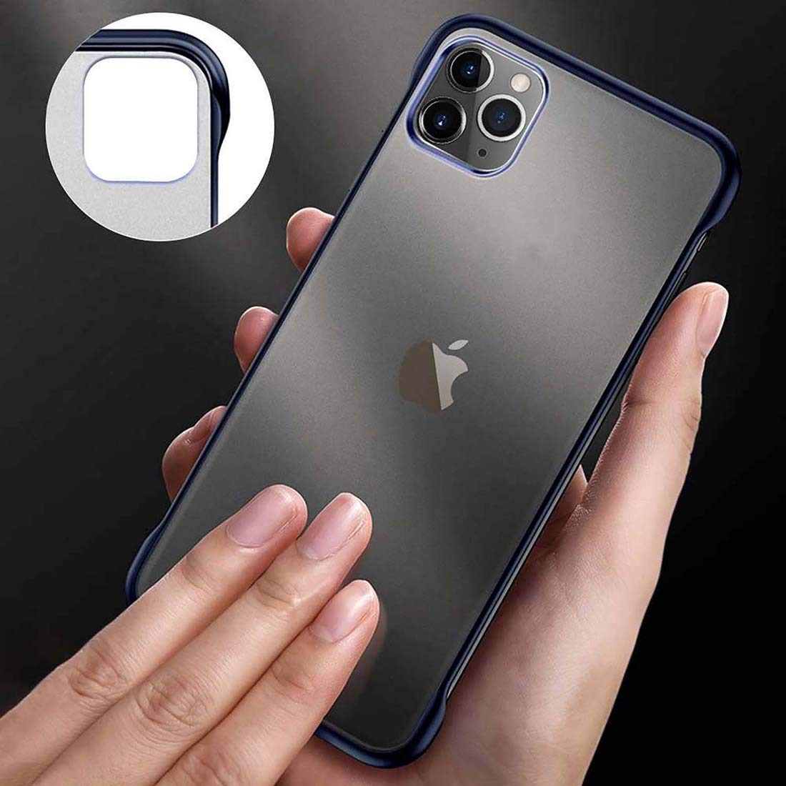 Amazon Brand - Solimo Mobile Cover (Transparent Hard Back & Slim) for Apple iPhone 11 Pro Max (Blue)