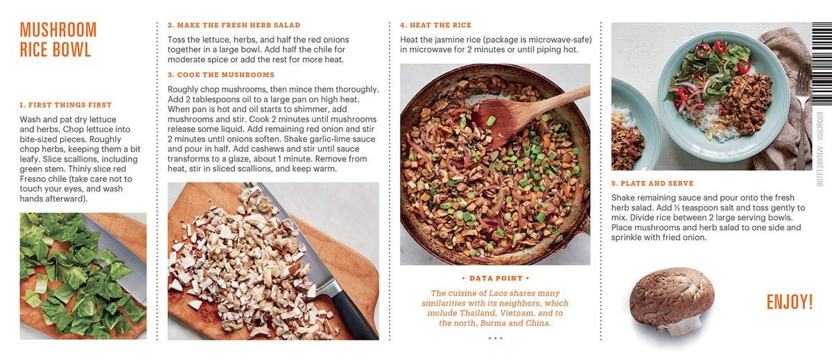 Amazon Meal Kits, Mushroom Rice Bowl with Romaine Lettuce & Mint Salad