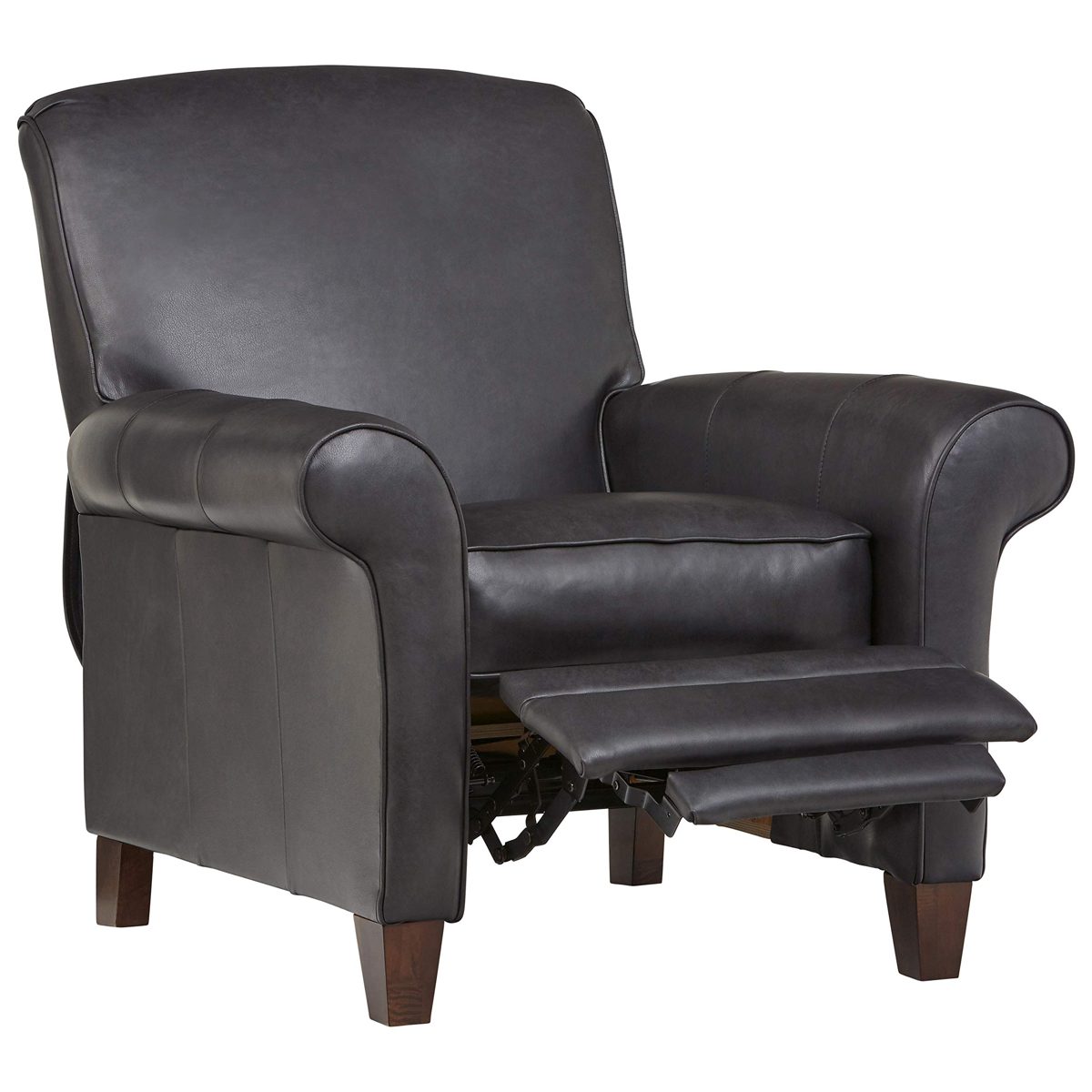 Amazon Brand – Stone & Beam Pinebrook Traditional Recliner, Leather, 39"W, Charcoal
