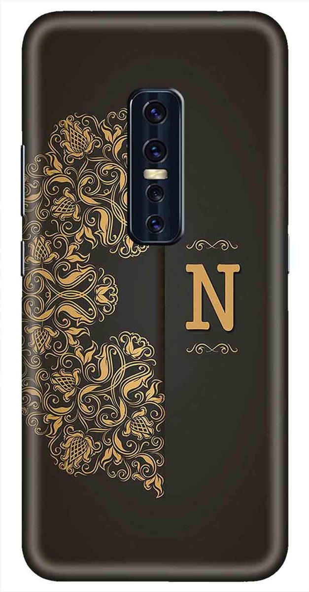 Amazon Brand - Solimo Designer Black Pattern Alphabet-N 3D Printed Hard Back Case Mobile Cover for Vivo V17 Pro