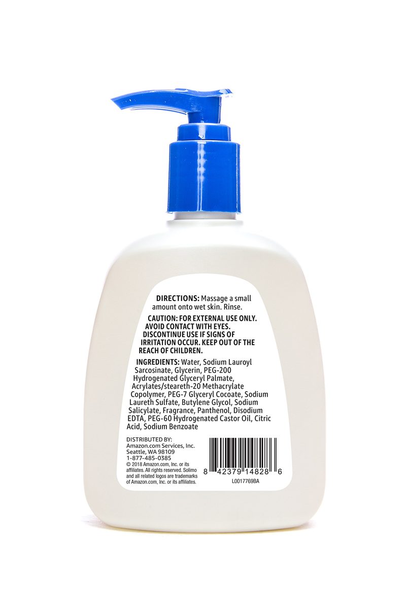 Amazon Brand - Solimo Daily Facial Cleanser, Normal to Oily Skin, 8 Fluid Ounce