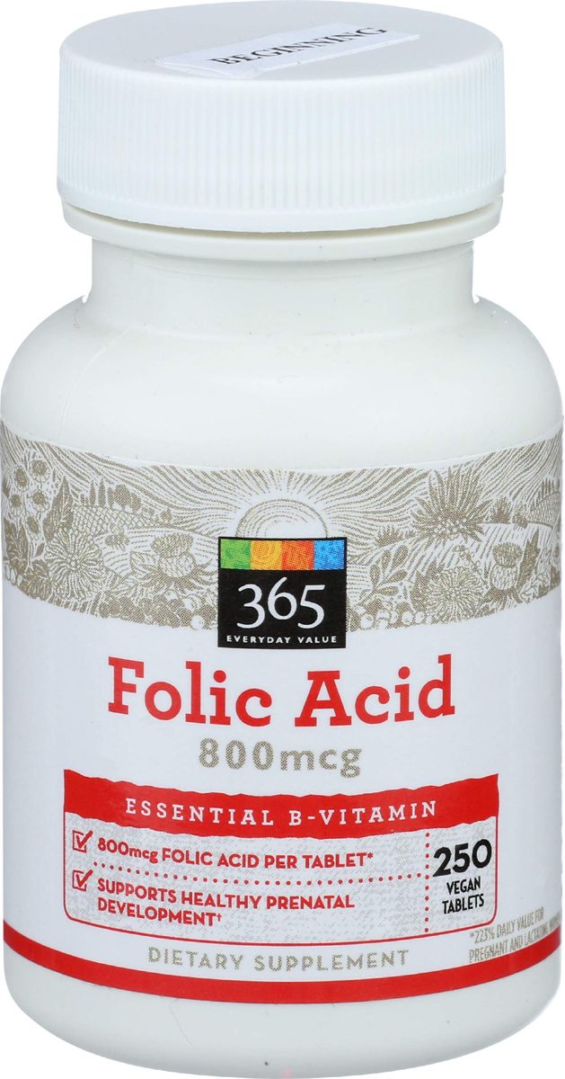365 Everyday Value, Folic Acid 800mcg, 250 ct