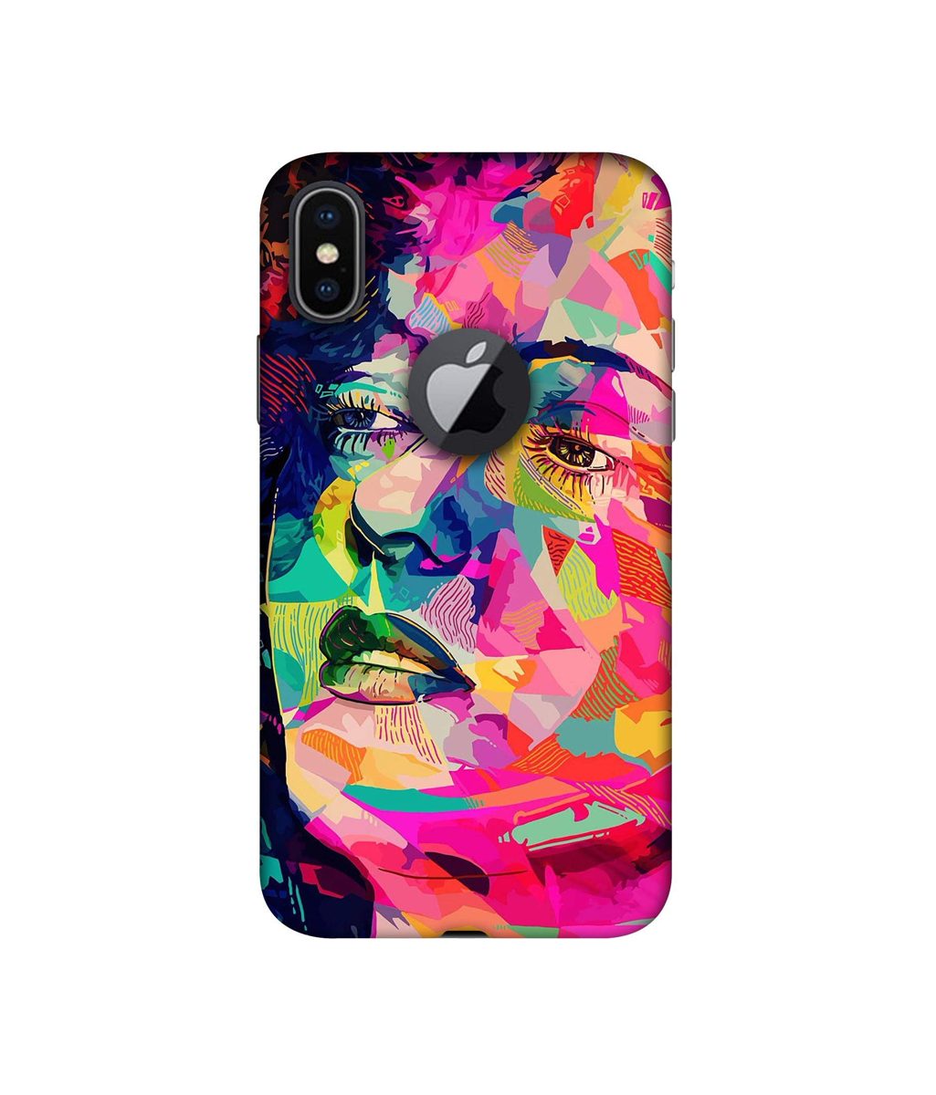 Amazon Brand - Solimo Designer Multicolor Lady Vector 3D Printed Hard Back Case Mobile Cover for Apple iPhone X (Logo Cut)