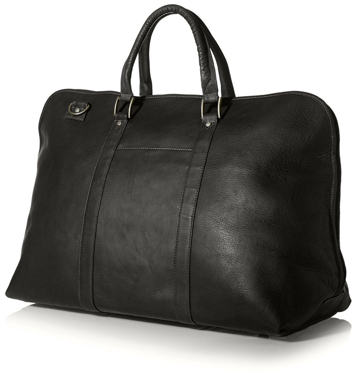 David King Men's Leather Duffel, Black
