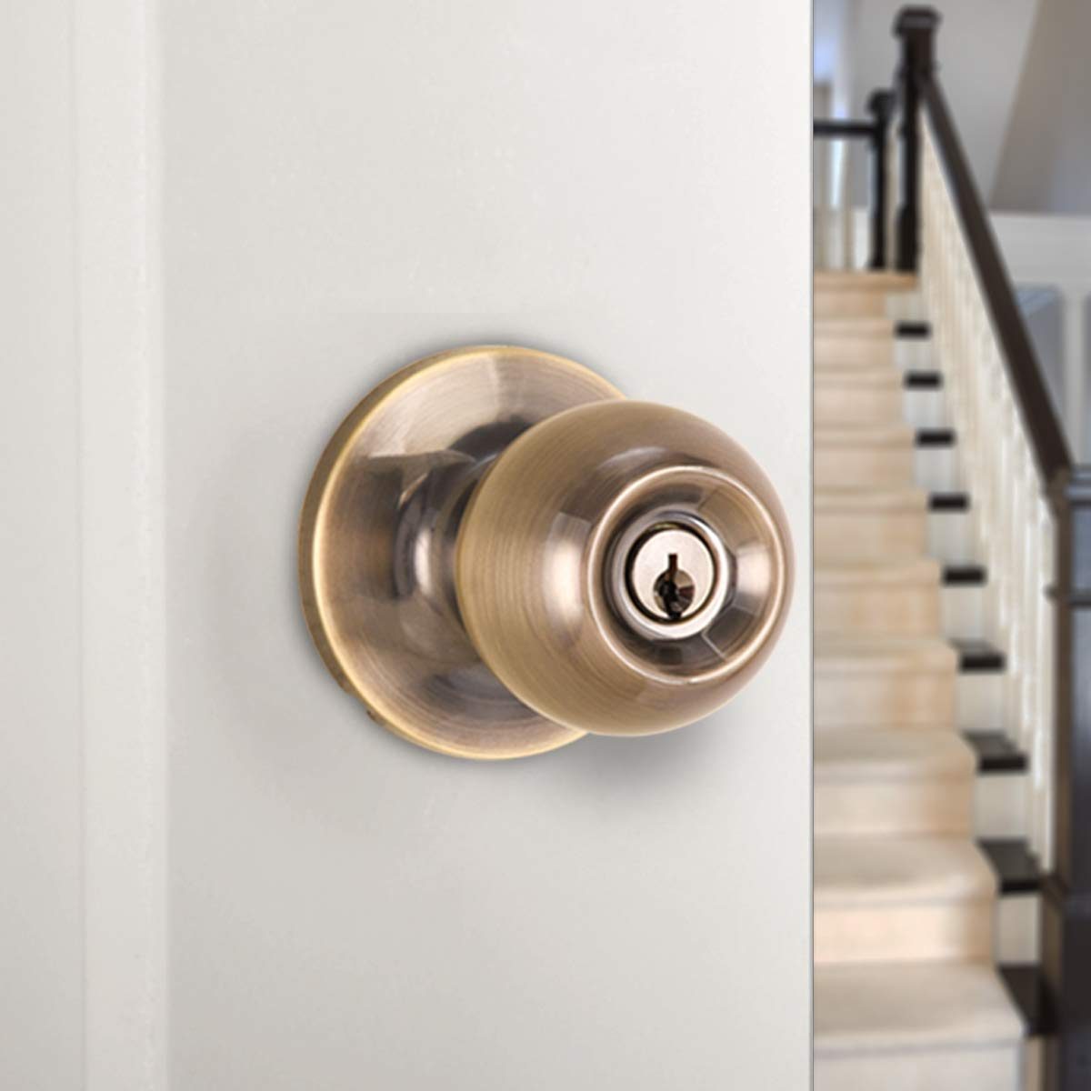 AmazonBasics Door Knobs - Standard Ball AB-DH524-AB 1
