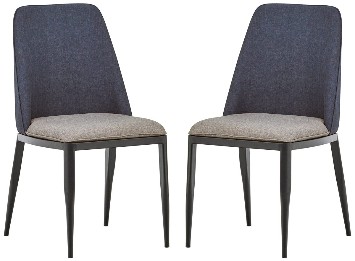 Amazon Brand – Rivet Roger 2-Pack Mid-Century 2-Tone Accent Chairs, 34.8"H, Navy and Grey