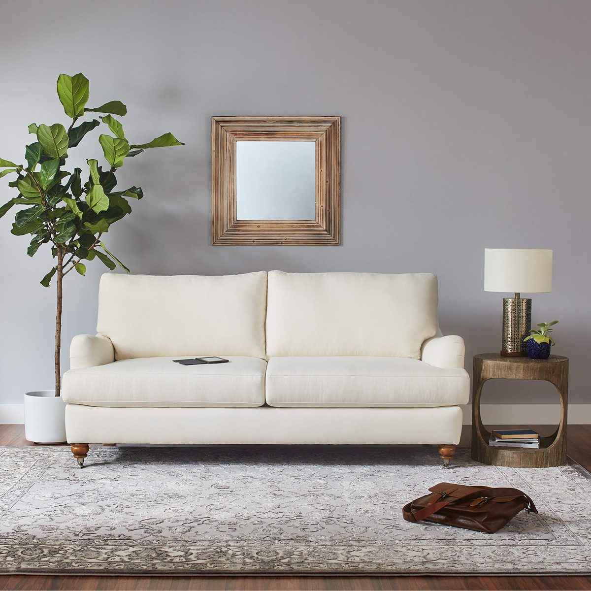 Amazon Brand – Stone & Beam Brandeberry Farmhouse Charles of London Sofa, 82"W, Beige
