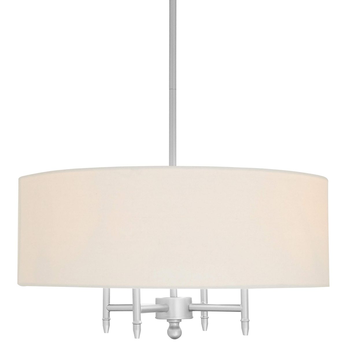 Amazon Brand – Stone & Beam Classic Ceiling Pendant Chandelier Fixture With White Drum Shade- 20 x 20 x 42 Inches, Brushed Nickel