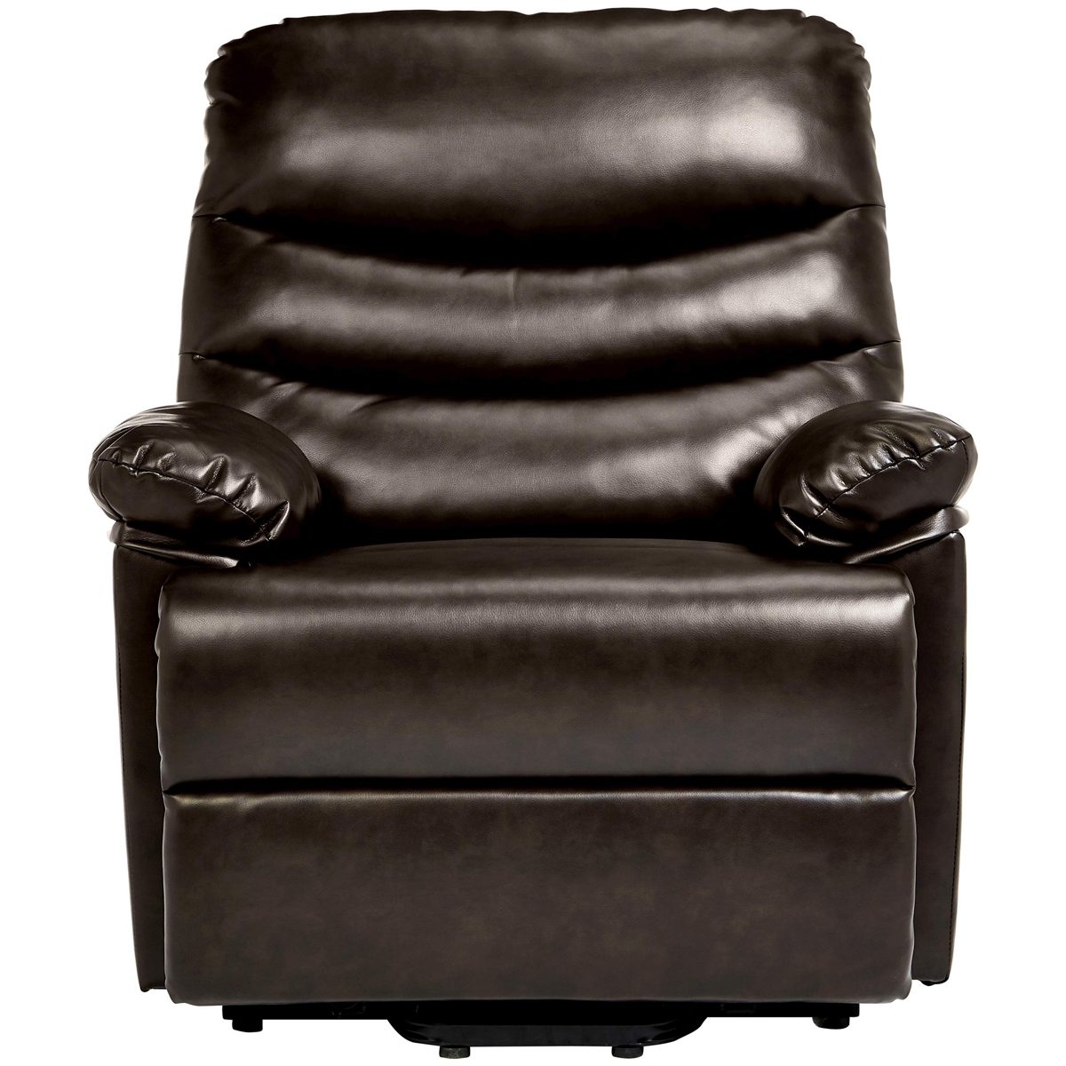 JC Home Sabadell Wall-Hugger Power-Lift Recliner with Faux-Leather Upholstery, Burnt Brûlée