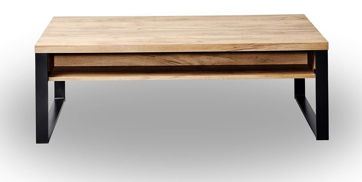 Amazon Brand - Movian Ems - Coffee Table with Drawers, 118 x 59 x 40 cm - Core Oak Effect