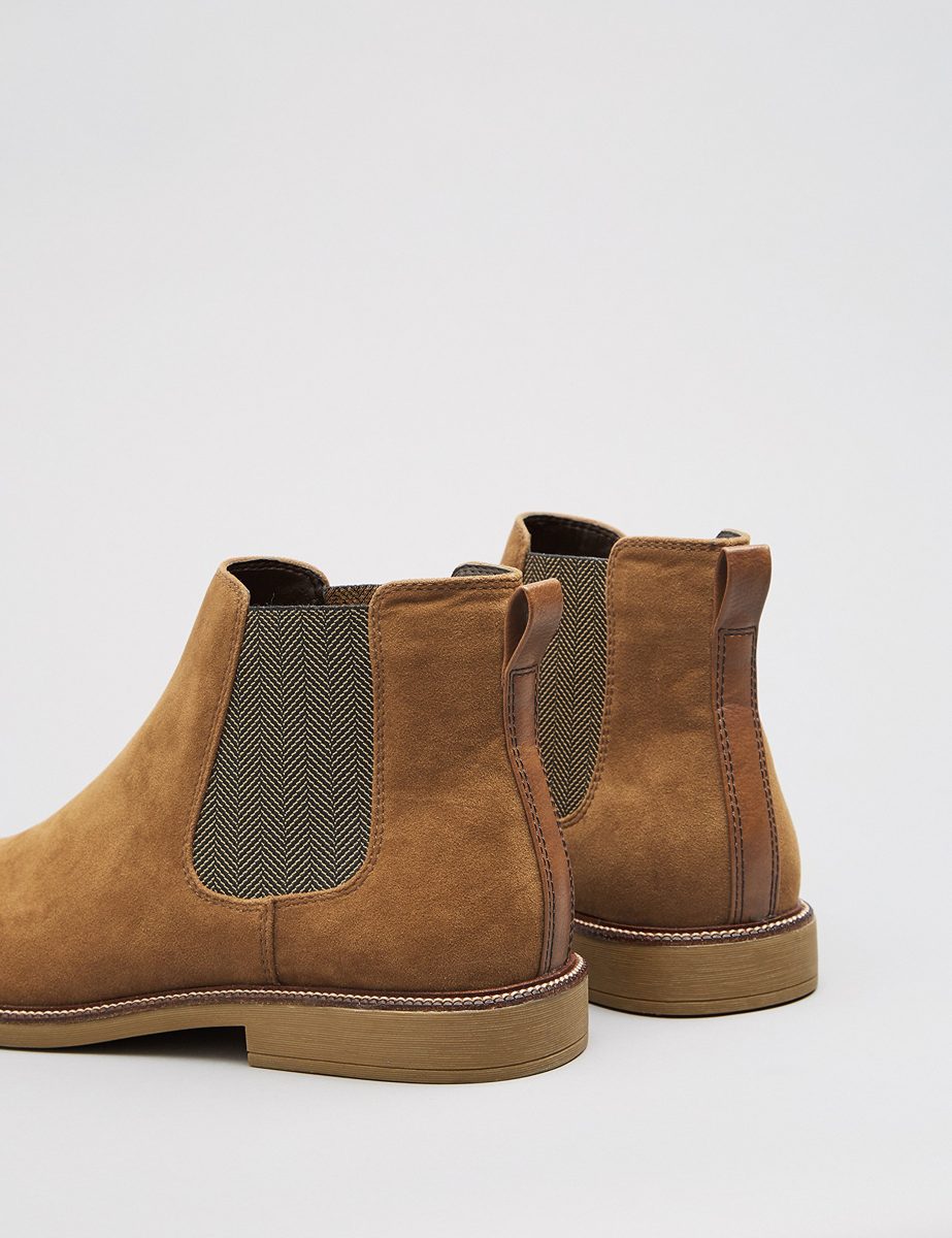 Amazon Brand - find. Men's Suede Look Chelsea Boots, Brown (Tan), US 8
