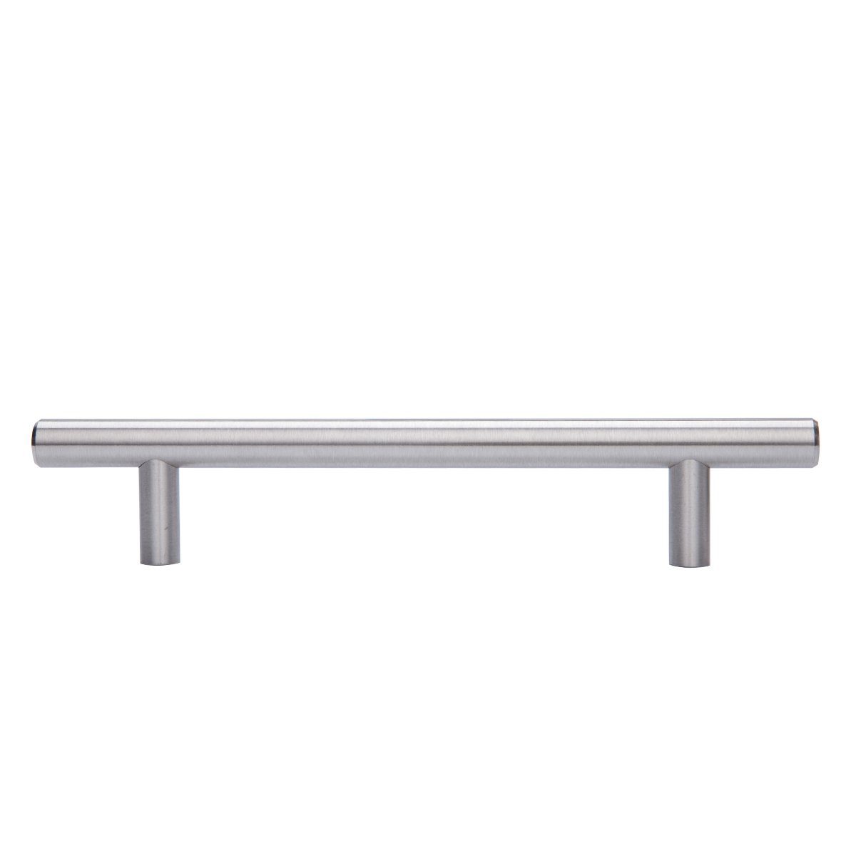 AmazonBasics Euro Bar Cabinet Handle (1/2" Diameter), 7.38" Length (5" Hole Center), Satin Nickel, 25-Pack