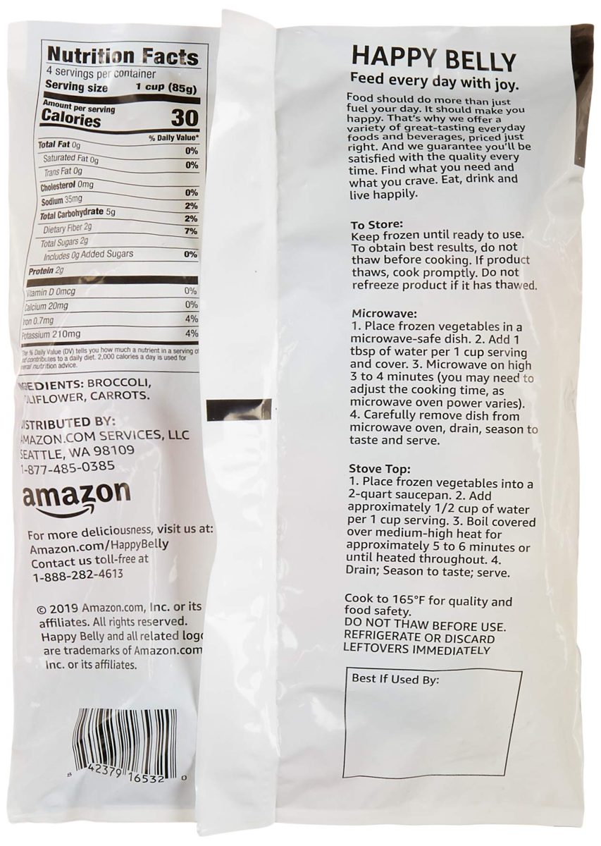 Amazon Brand - Happy Belly Frozen California Blend, Whole, 12 Ounce