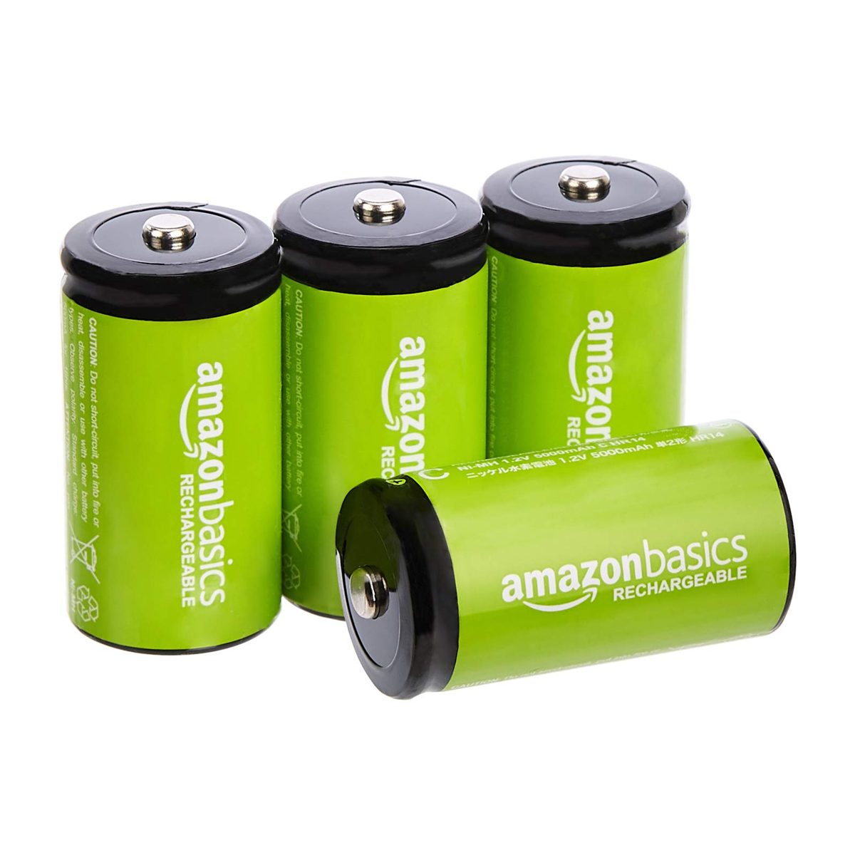 AmazonBasics C Cell Rechargeable Batteries 5000mAh Ni-MH, 4-Pack