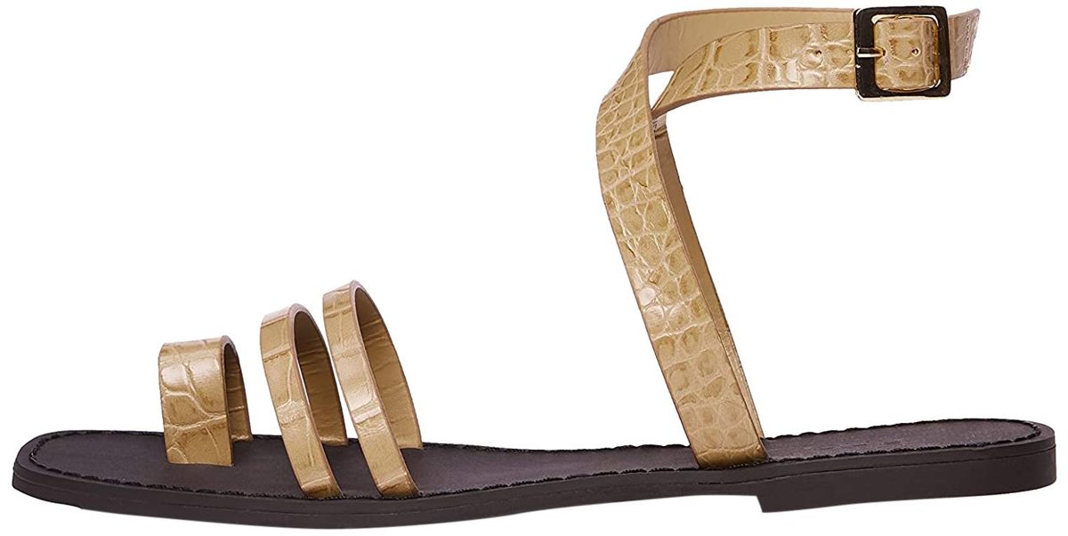 find. Women’s Ankle Strap Sandals, Brown, 6 UK