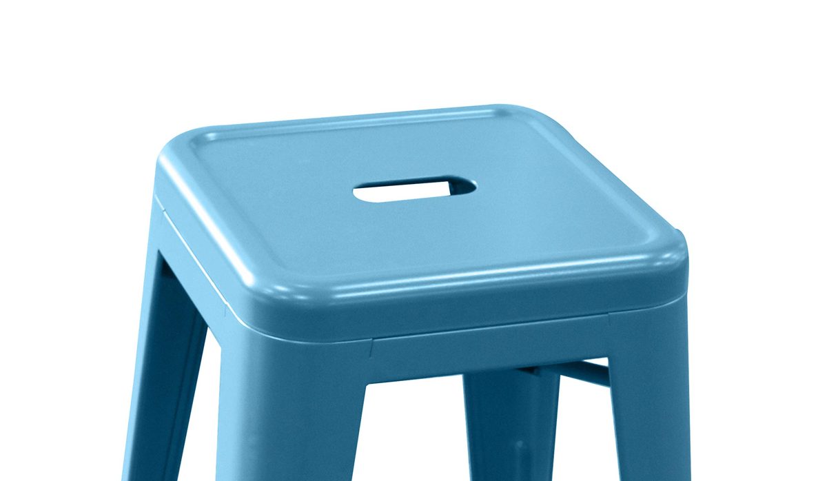Amazon Brand – Ravenna Home Decorah Stackable Metal Kitchen Counter Bar Stools, 24"H, Blue, Set of 4