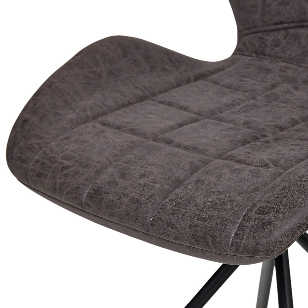 Amazon Brand – Rivet Rachel Set of 2 Space-Age Modern Mid-Century Dining Kitchen Swivel Chairs, 35.2 Inch Height, Synthetic Leather, Charcoal Grey