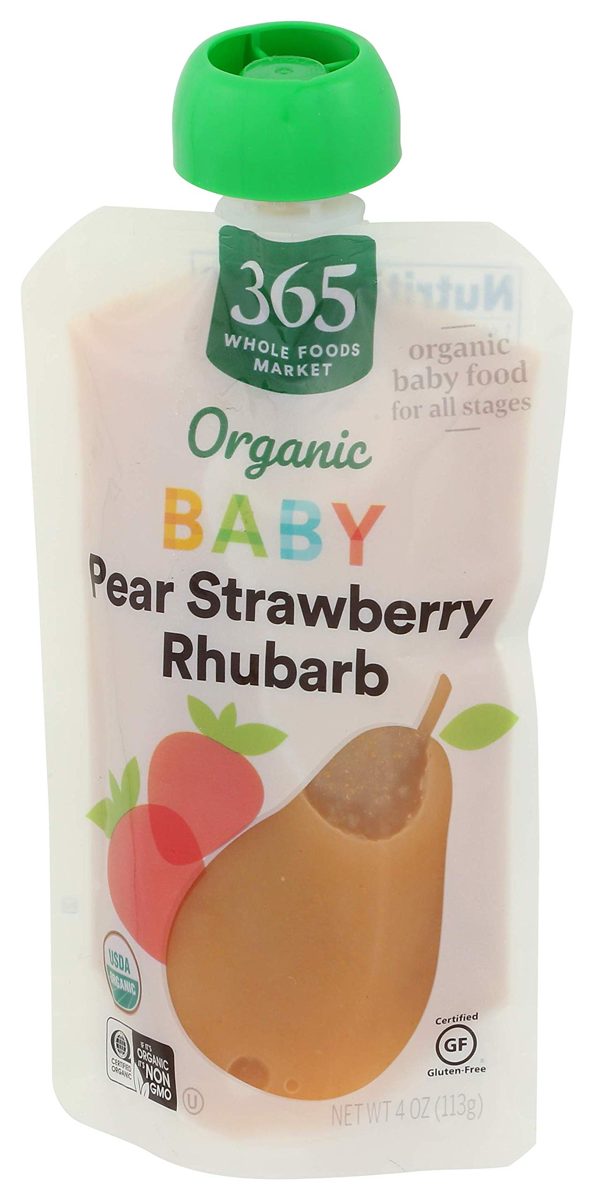 365 by Whole Foods Market, Organic Baby Food, Pear Strawberry Rhubarb, 4 Ounce