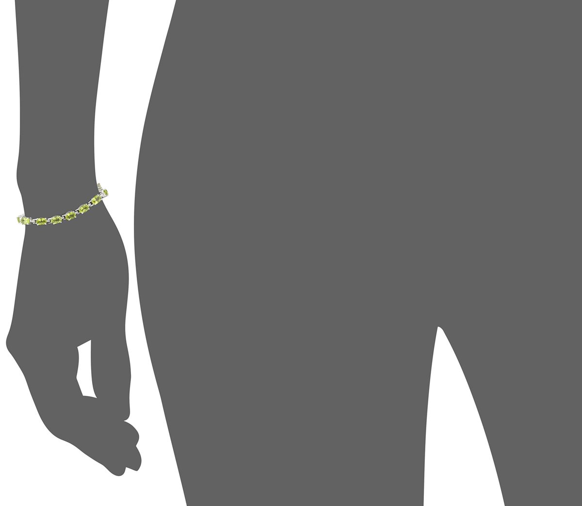 Peridot Oval Cut Tennis Bracelet in Sterling Sillver (9.4 cttw)