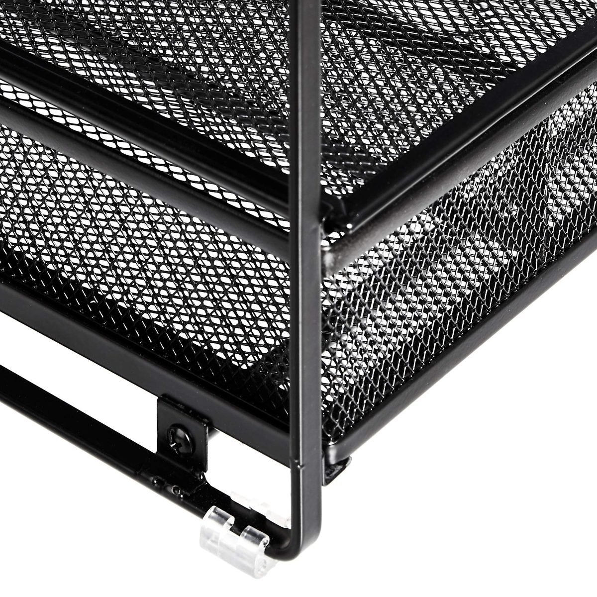 AmazonBasics 3 Tray Desk Organizer with Sliding Drawer and Hanging File Holder, Black